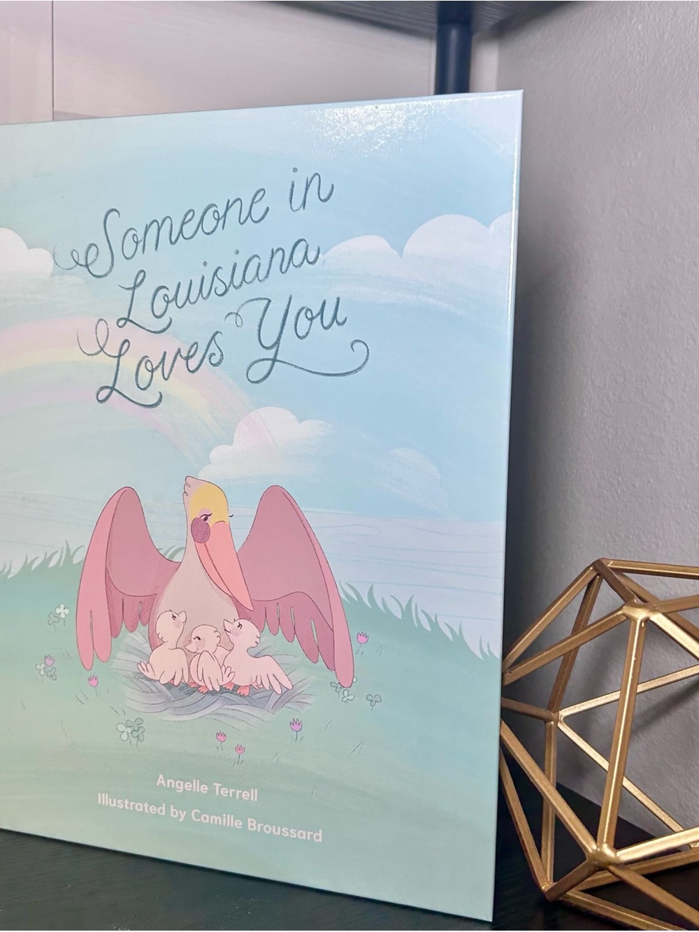 Angelle Terrell "Someone in Louisiana Loves You" Pastel Pink Picture Book Art